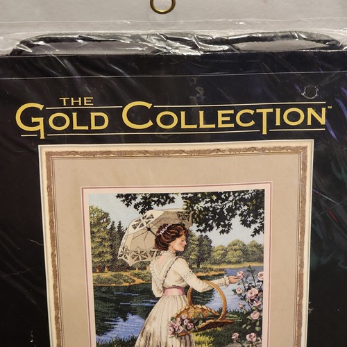 1998 DIMENSIONS GOLD COLLECTION Counted Cross Stitch #3868 SUMMER STROLL 14"x22" - Picture 3 of 11