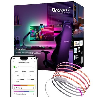 Nanoleaf Essentials Matter LED Light Strip, RGBW, 16.4 ft (1 Piece Strip Unit)