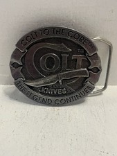- Belt Buckle Colt Knives Themed Vintage Made In USA