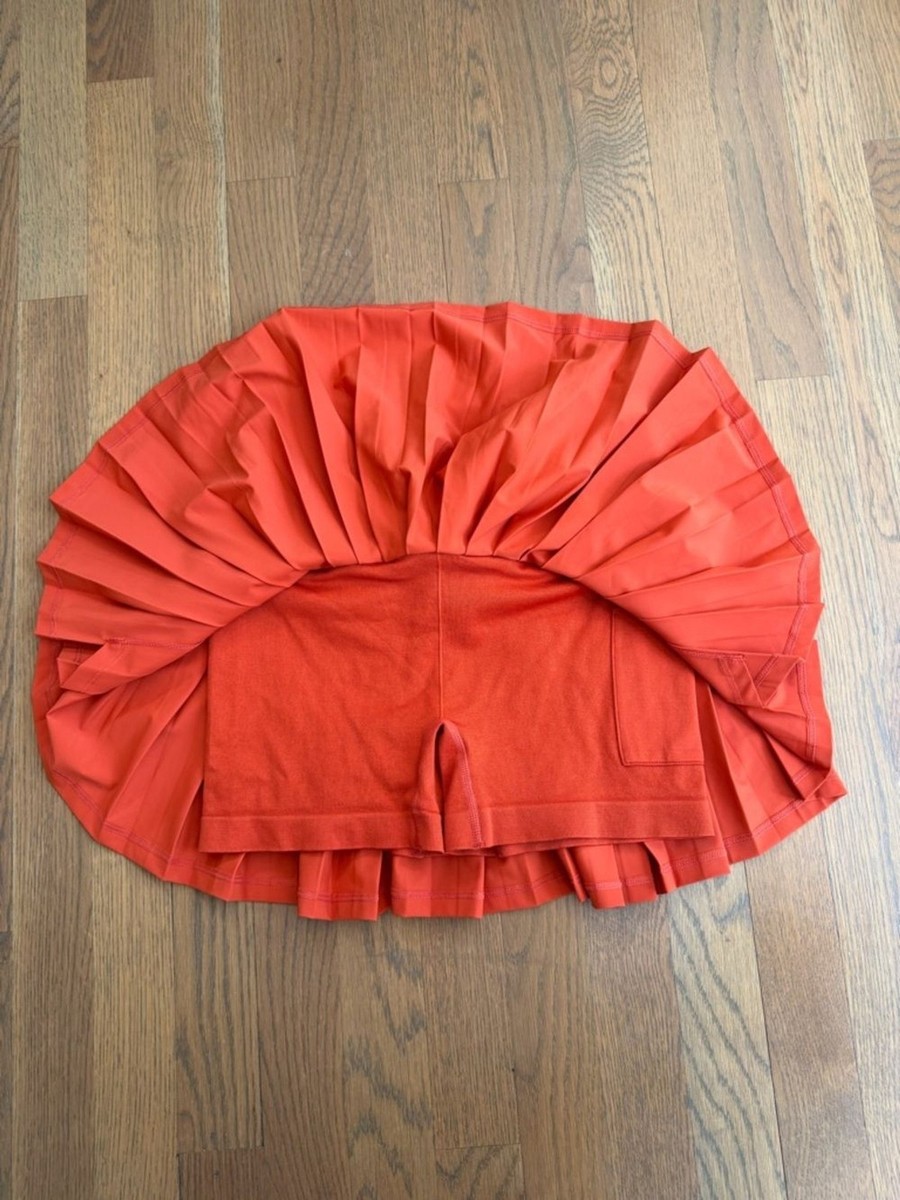 Wilson テニススカート XS オレンジ Wilson Midtown Wrap Skirt Clay Court Orange size Small Pleated