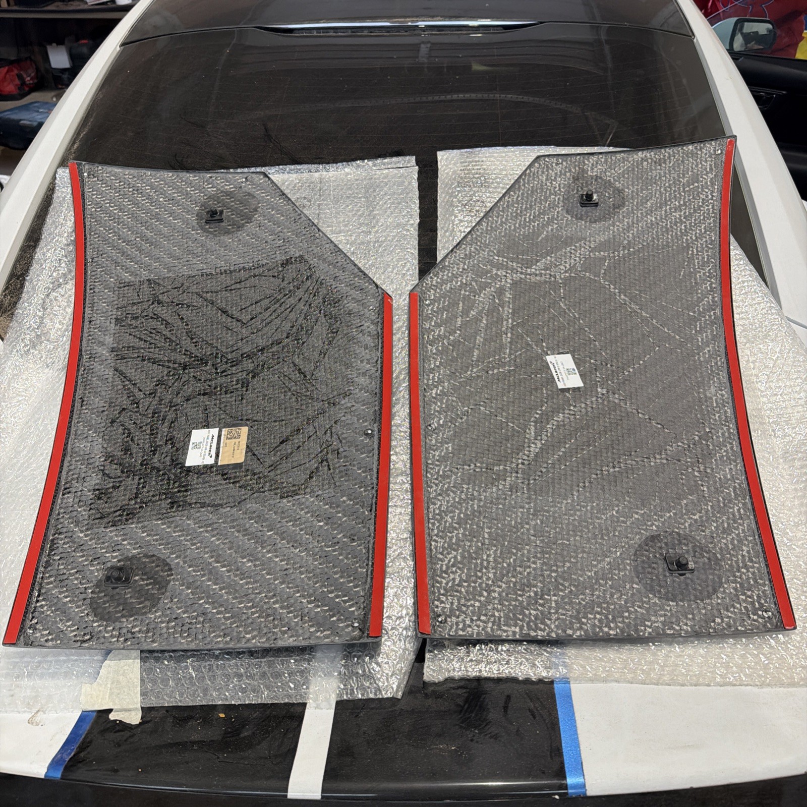 Mclaren 720s COUPE UPPER DOOR ROOF PANEL OEM LEFT AND RIGHT 14AB816CP 14AB797CP
