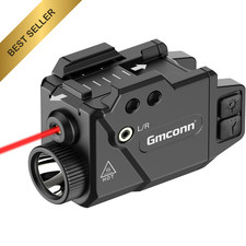 Gmconn 800lm Pistol Light and Red Laser Combo Tactical Flashlight for Rail Guns