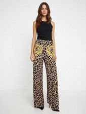 Versace Hose Leoparden mit Barock Print Gold Gr. 38