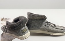 Size 9 Hey Dude Women  s Britt boots Grey herringbone with faux fur lining