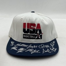 VTG New USA 1992 Basketball Dream Team Signature Blue Billl Snapback Hat Cap