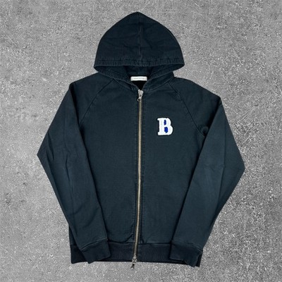 Pierre Balmain Full Zip Hoodie Mens 48 Small Faded Black Le Rock Parisien Luxury