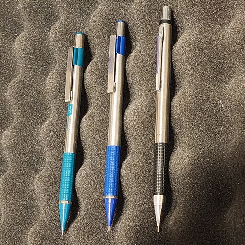 Lot of 2 Vintage Zebra M-301 & Scripto P350 Mechanical Pencil 0.5, Green Blue **