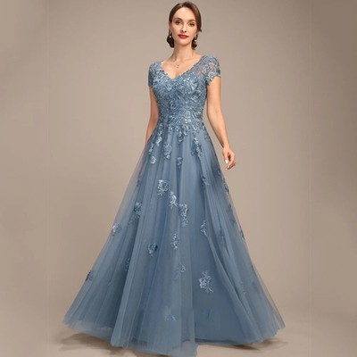 Simple Mother of the Bride Dress Exquisite A Line Long Wedding Guest Gowns Women