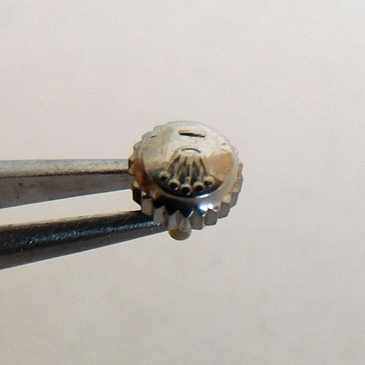 Genuine Rolex Stainless Steel Crown.5.2mm. Tube 1.7mm. Tap 10.  SKU RLX 19-18