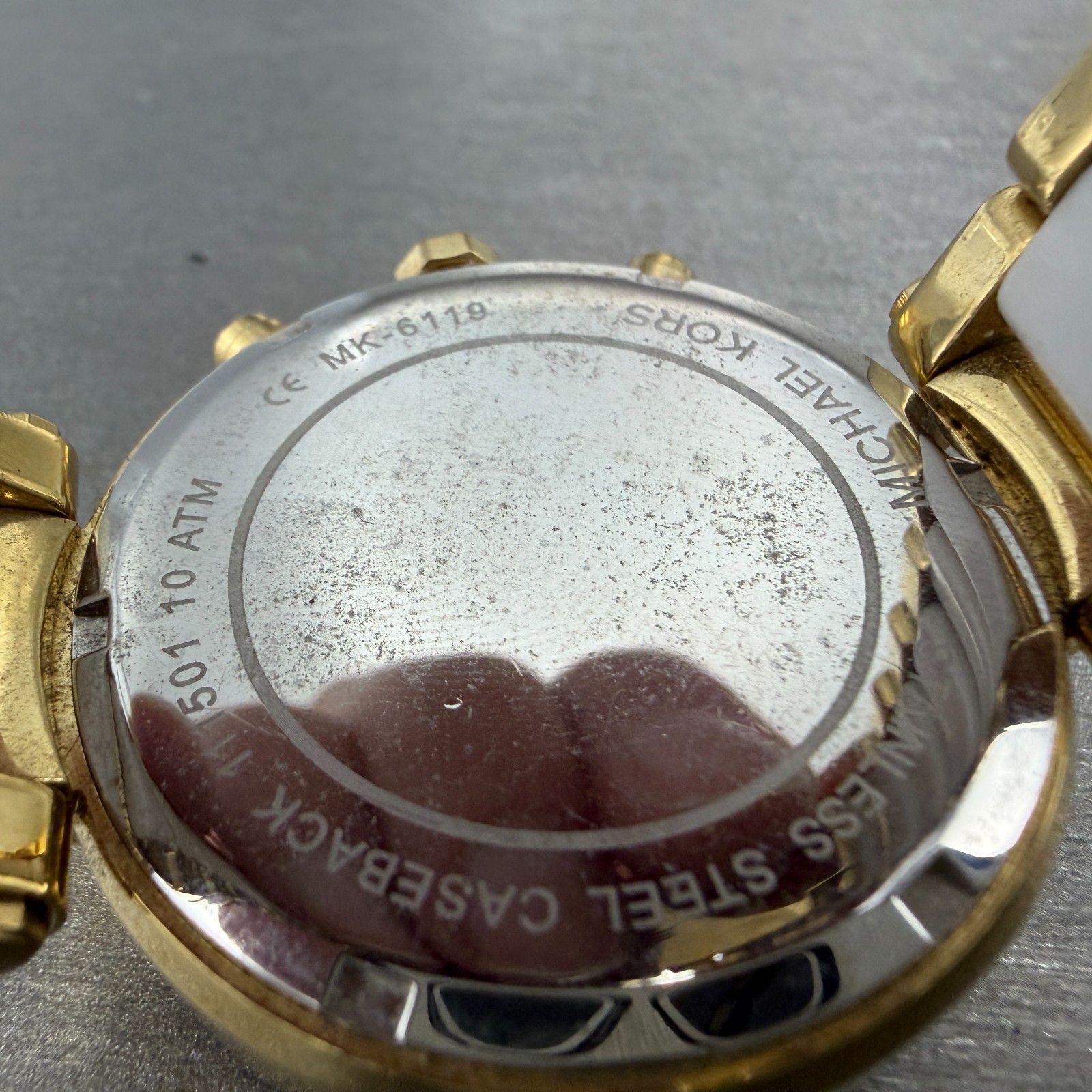 Michael Kors Parker Watch Women 39mm White Dial Gold Tone Date MK-6119 New Batt thumbnail 10