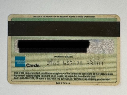 American Express Corporate Credit Card▪️1992 Exp▪️Collectible Only▪️Vintage - Picture 2 of 2