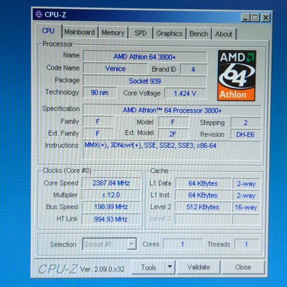 ASUS A8AE-LE Amberine ATI Xpress 200 Socket 939 Motherboard Athlon 64 3800+ 2GB - Image 2 of 4