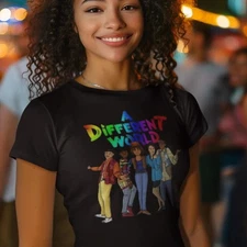 A Different World T-shirt TV Sitcom Animated Cast Ultra Soft Premium Tee XS-2XL
