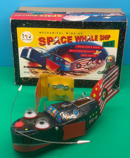 St John Marxu PX-3 Space Whale Ship Tin Wind-Up Toy Boxed Working 1990s