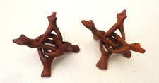 A pair of African wooden carved tripod bases