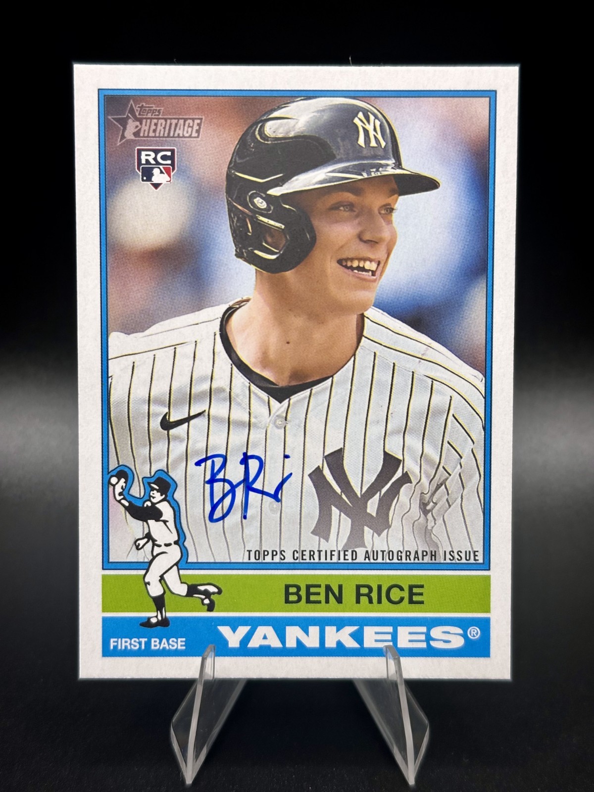 2025 Topps Heritage Ben Rice REAL ONE AUTOGRAPH RC Auto - New York Yankees