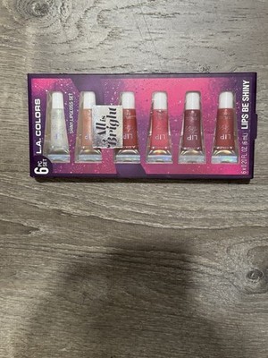 L.A. Colors All Is Bright Lips Be Shiny 6 Piece Shiny Lipgloss Gift Set-NIB!