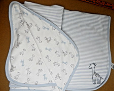 Just One You Carter's Giraffe Baby Blanket Gray Stripes 26x29