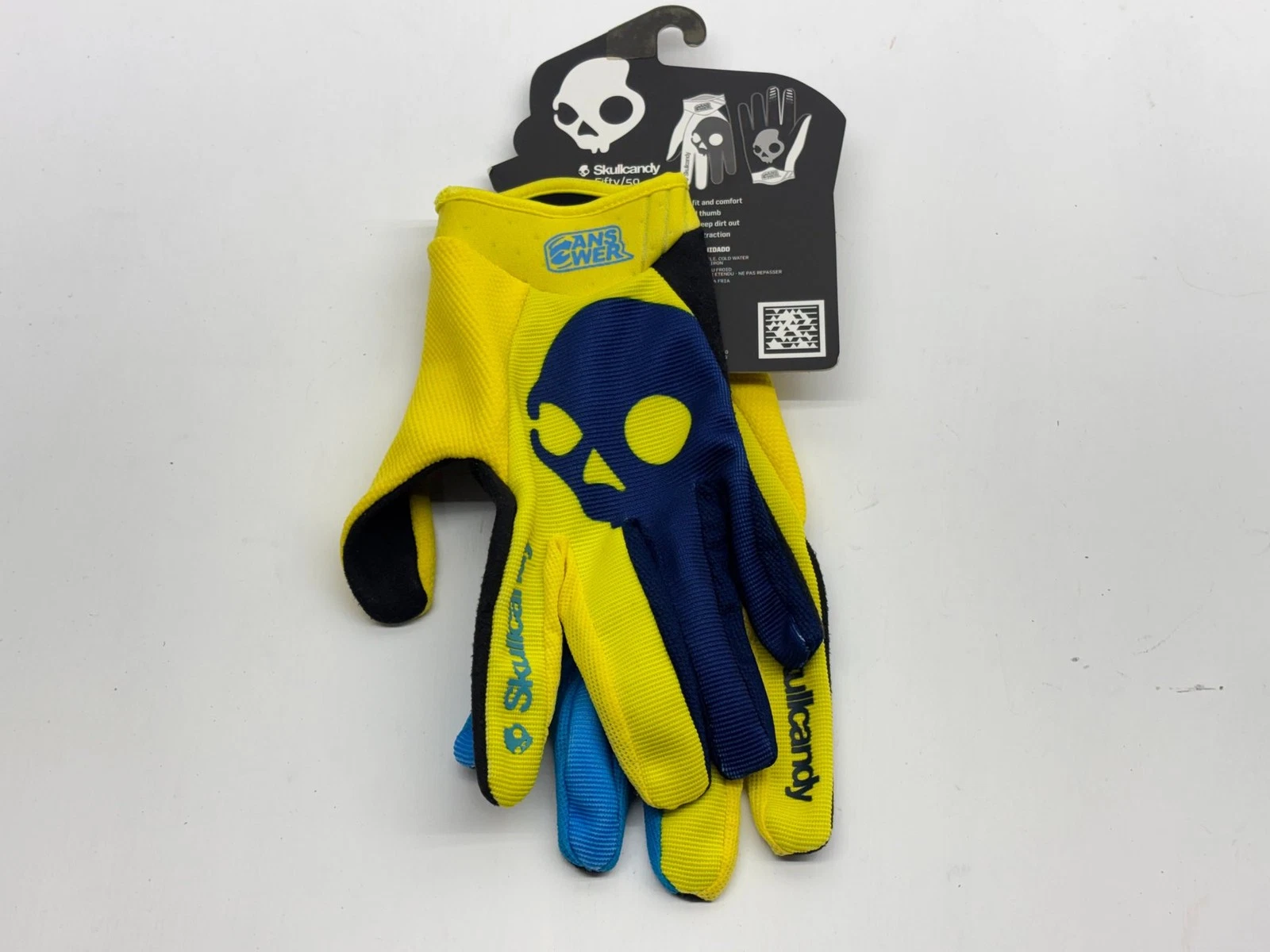 New Answer Men's Gloves X Large Black Yellow Blue XL Riding Hand Gear Protection