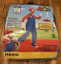 Super Mario Halloween Costume With Hat Mario Bros Child Boys Medium 7-8 