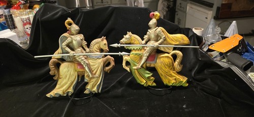 VTG 60s Burwood Jousting Knights Pair 3d Wall Decor - 第 1/17 張圖片