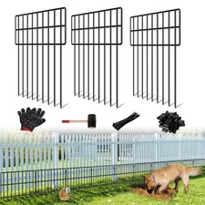 30 Panels Garden Animal Barrier Fence, 32.5ft L x 12in H No Dig Decorative ...