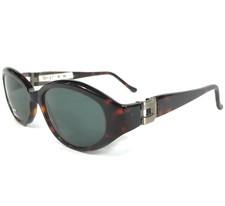 Cerruti 1881 Sunglasses C 4208 B Brown Round Oval Frames with Green Lenses