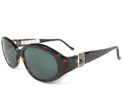 Cerruti 1881 Sunglasses C 4208 B Brown Round Oval Frames with Green Lenses