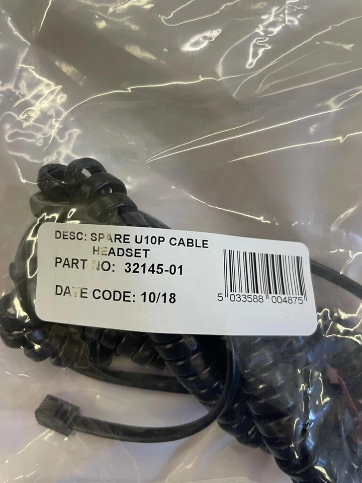 Plantronics Spare U10P Cable Headset 32145-01 Date Code: 10/18 PACK OF 10 CABLES - Image 2 of 2