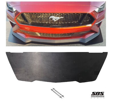 GT350R style FRONT SPLITTER+2 SUPPORT RODS for 18-23 MUSTANG GTs (non PP) & EB 