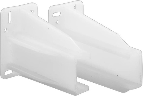 Prime-line Products R 7227 Staffe Per Guide Cassetto | Plastica Bianca, Coppia (SX E DX) Con Viti