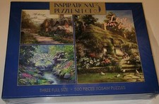 Inspirational puzzle set of 3, Three full size- 500 pieces puzzles