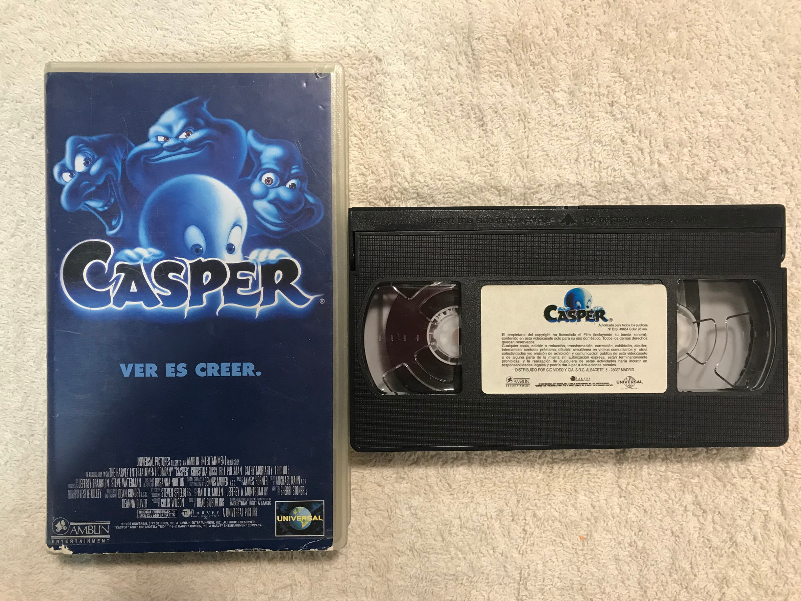 Casper See Is Believe VHS Tape Universal Pictures Amblin Steven