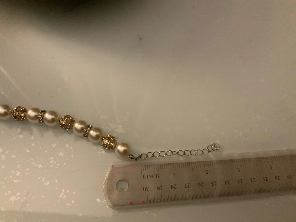 Elegant Pearl Diamond Dog/Cat Jewelry/Necklace/Collar - Handemade - Image 4 of 4