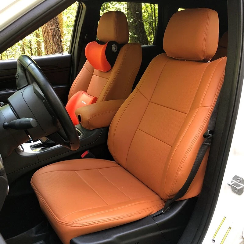 PARA JEEP GRAND CHEROKEE MOTOPTES 2005-2021 FUNDA ASIENTO COCHE PERSONALIZADA CUERO DURADERO Foto 3 de 4