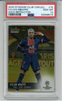 topps エムバペ　エンバペ007/125 psa10 mbappe シリアル 2020 TOPPS STADIUM CLUB CHROME UCL GOLD REFRACTOR #75 KYLIAN