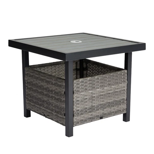 Rattan Wicker Steel Umbrella Side Table Outdoor Furniture Deck Garden Patio- - Picture 17 of 19