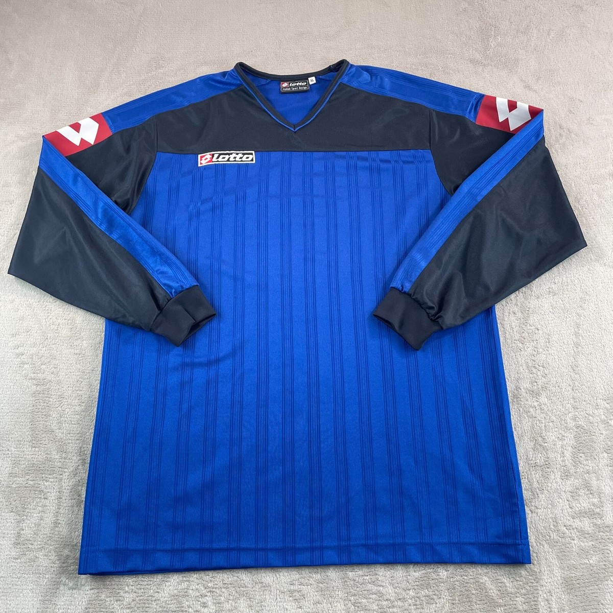 Vintage 90s Lotto Soccer Goalie Jersey Shirt Men XL Blue