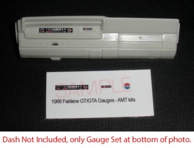 1966 FORD FAIRLANE GT/GTA GAUGE FACES for 1/25 scale AMT kits PLEASE READ DESC