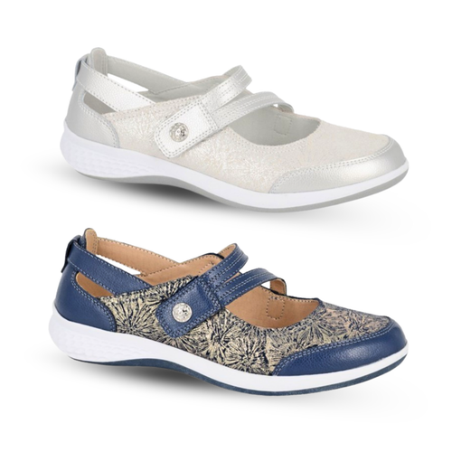 Boulevard Ladies Wide Shoes Casual EEE Fit Comfort Touch Fastening Trainer UK3-9 - Picture 6 of 10