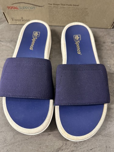Spenco Womens SUNSET Woman’s Size 10 Orthotic Slide Sandals Patriot Blue