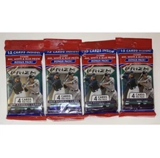 (4) 2019 Panini Prizm Baseball Cello Packs ~ 4 Pack Lot ~ Fat Value MLB Cards