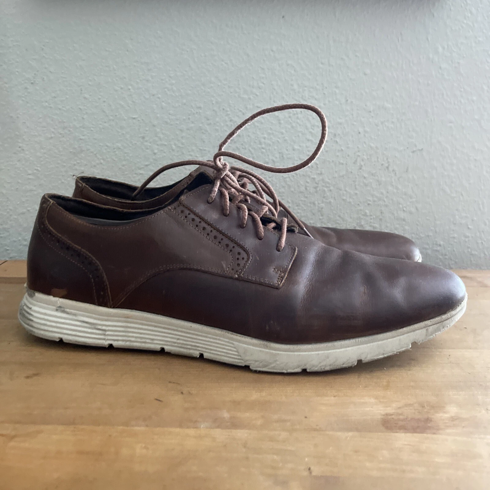 TIMBERLAND Sensorflex scarpe Oxford in pelle marrone da uomo taglia 13