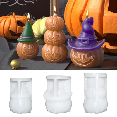 Silicone 3D Pumpkin Candle Mold Halloween DIY Epoxy Casting Crafts Resin Mould