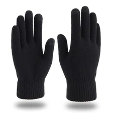 New Men Women Merino Wool Knit Liner Gloves Finger/Fingerless/Touchscreen