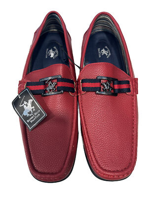 Beverly Hills Polo Club Mens Red Slip On Loafers (Size 12 