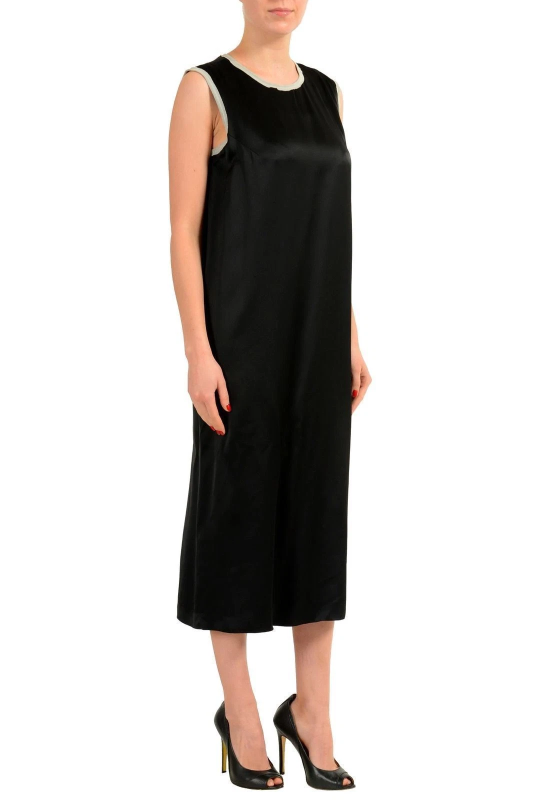Maxi Abito Maison Margiela 4 Donna Nero Senza Maniche US S IT 40