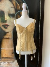 Hand Dyed 1970s Corset - Vintage Girdle Hand Dyed Beige/Gold 36D