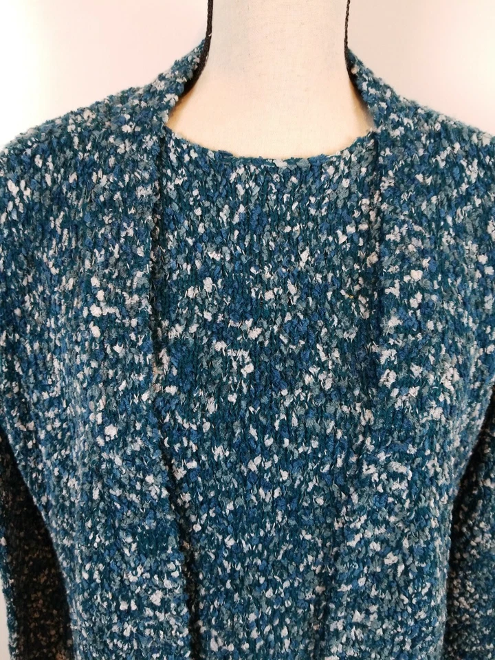 Conjunto de suéter y cárdigan abierto Dialogue de 2 piezas para mujer azul multicolor  Foto 2 de 4