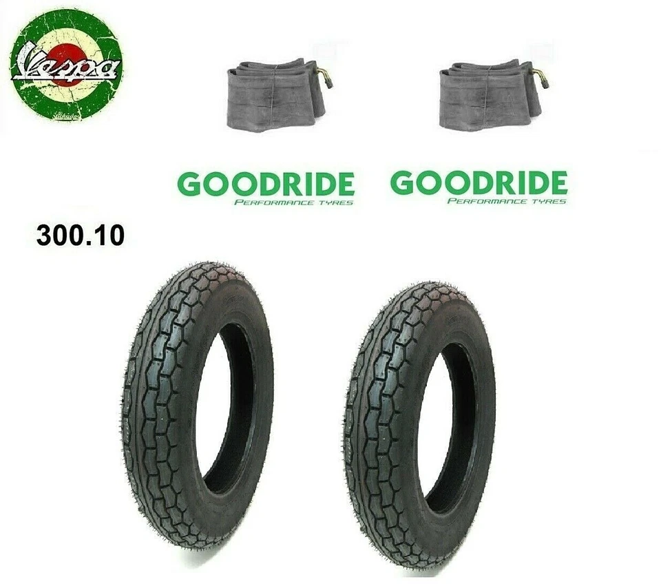 KIT 2 GOMME COPERTONI PNEUMATICI 3.00.10 + CAMERE D'ARIA PER VESPA PK 50 S XL